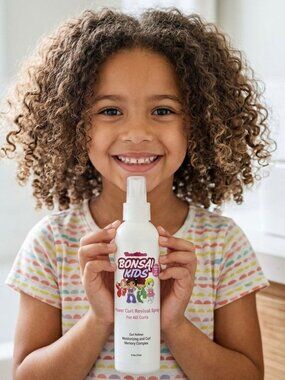 Bonsai Kids Curl Spray 8 oz - Tear-Free Curl Refresher & Defining Spray for Todd